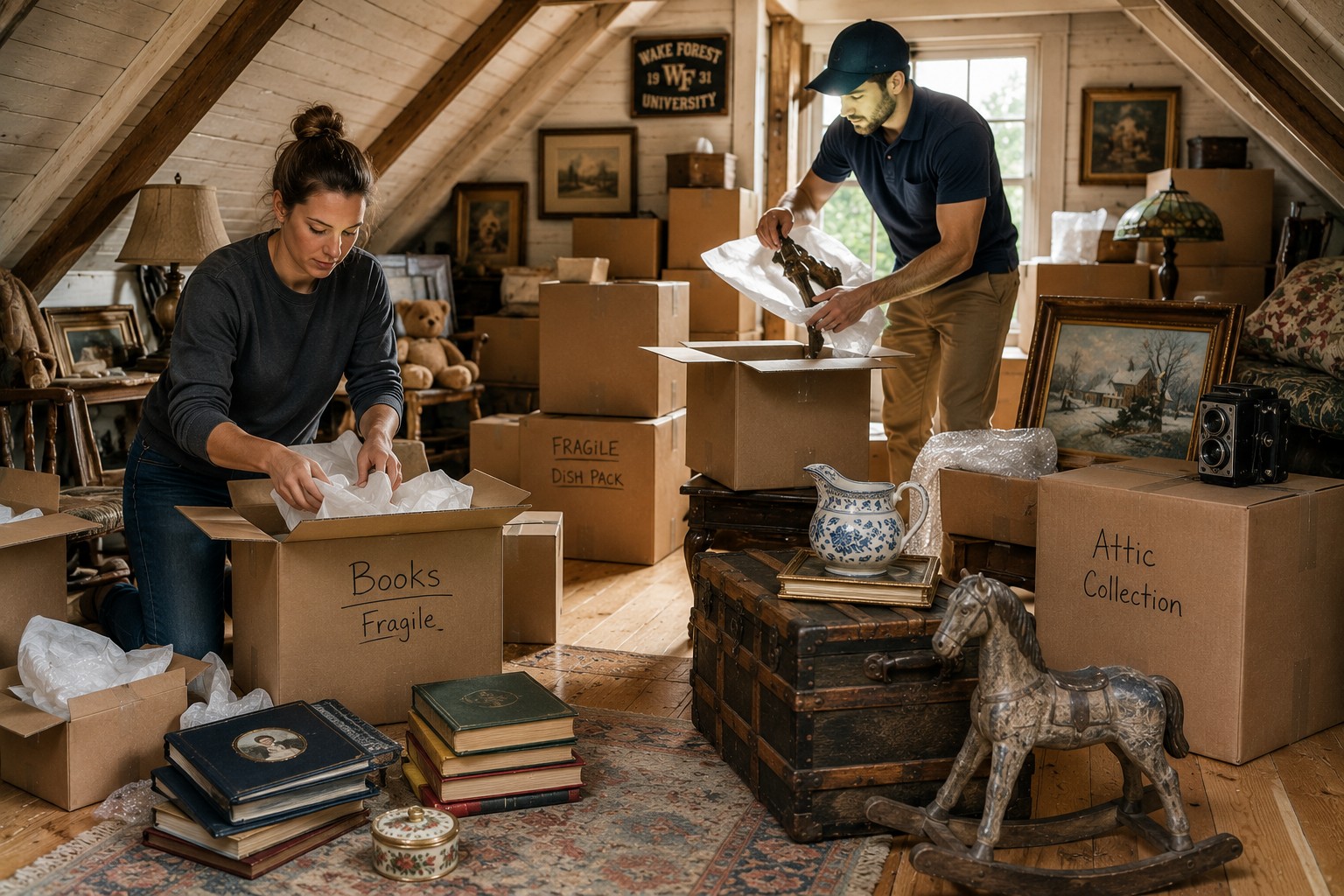 Moving a Home With a Large Attic Collection in Winston-Salem